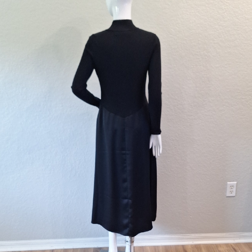 Ann Taylor Black Long Sleeve Mock Neck Sheath Dress - Picture 7 of 11
